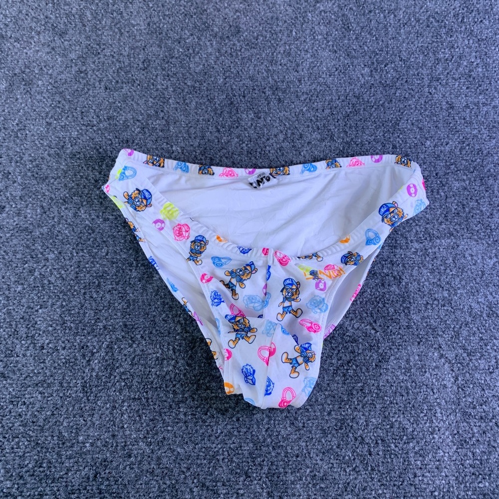 BANG! Miami Swim Briefs Mens XL White Tiger Headphones All Over Print Pull On